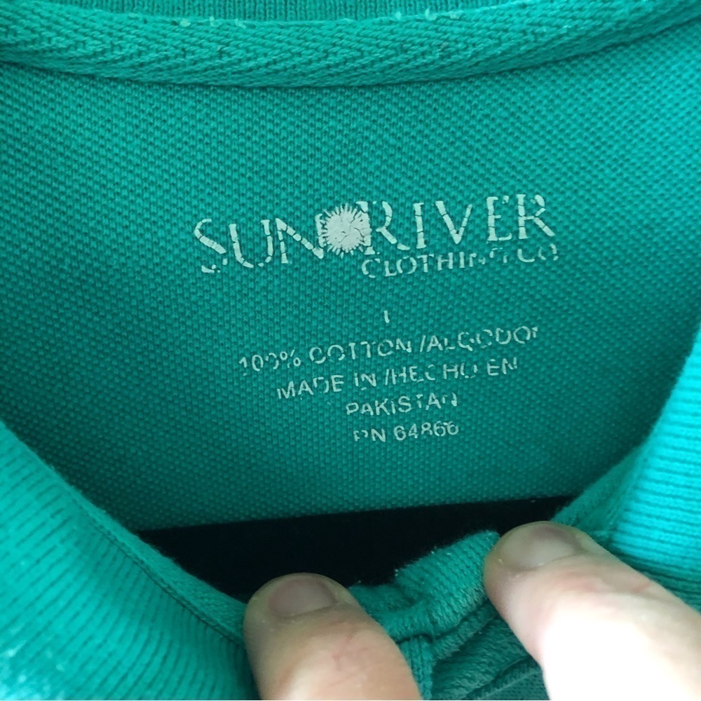 Sun River teal polo short sleeve shirt - Picture 5 of 7